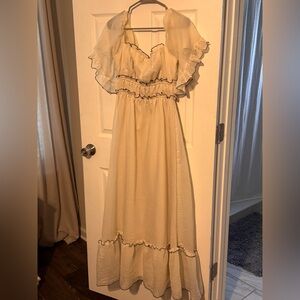 Selfie Leslie Cream Ruffled Tiered Sundress / Kathlene